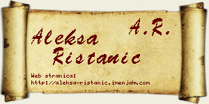 Aleksa Ristanić vizit kartica